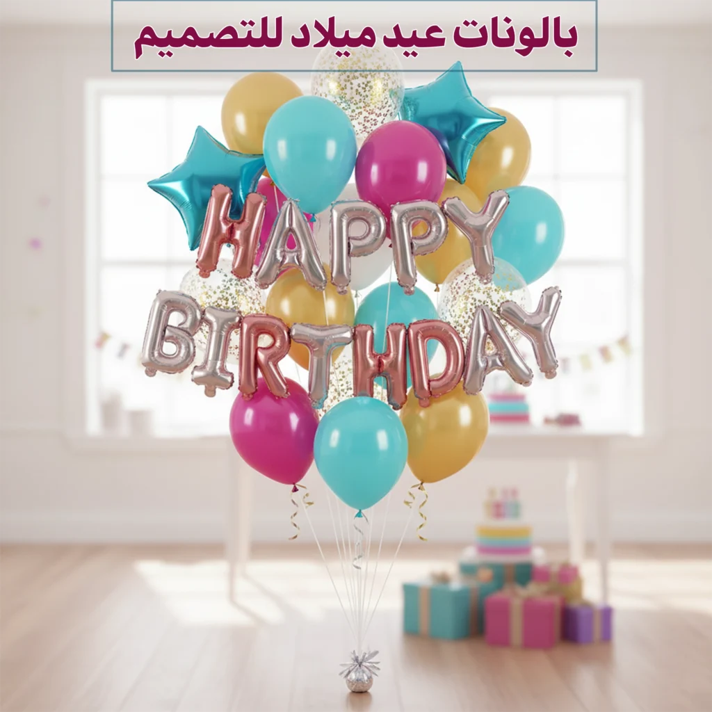 بالونات عيد ميلاد للتصميم