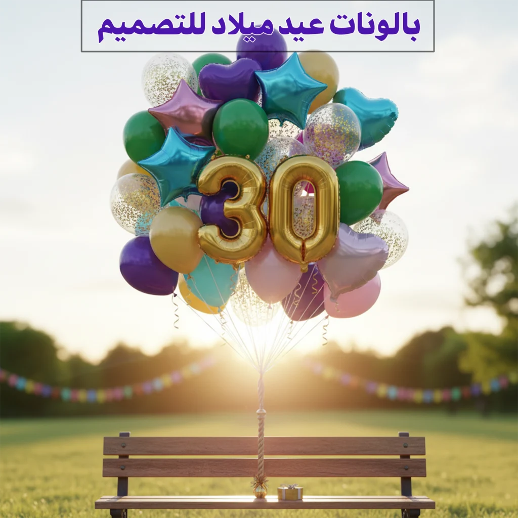 بالونات عيد ميلاد للتصميم